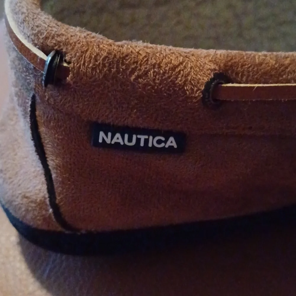 -- Nautica Men's Brown Suede Loafers Size 12